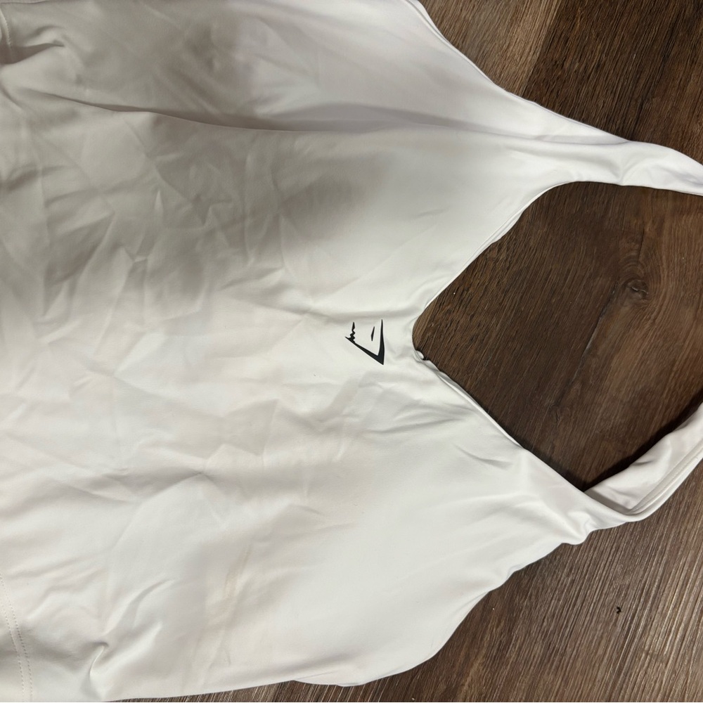 Gym shark halter  White Athletic Tank Top size medium